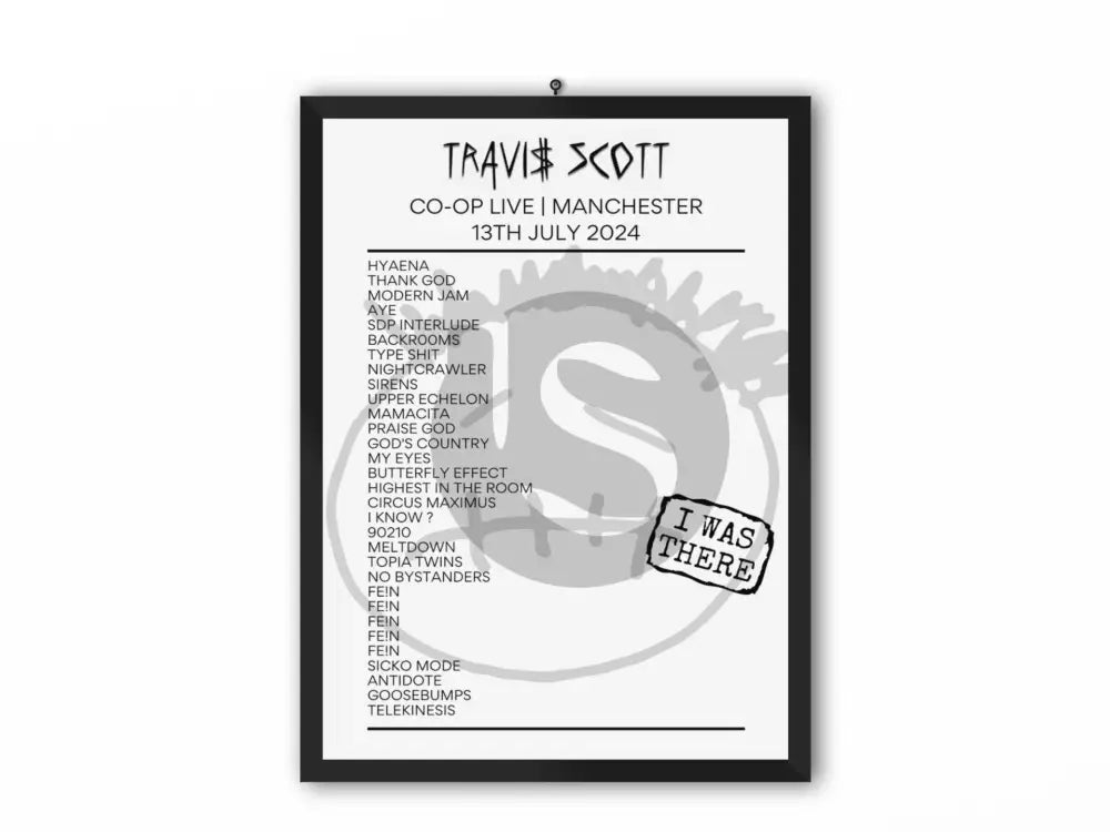 Travis Scott Rolling Loud July 2024 Setlist Poster - Setlist