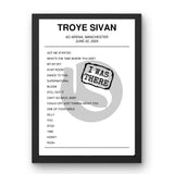 Troye Sivan June 22, 2024 AO Arena Manchester Setlist Poster - Setlist