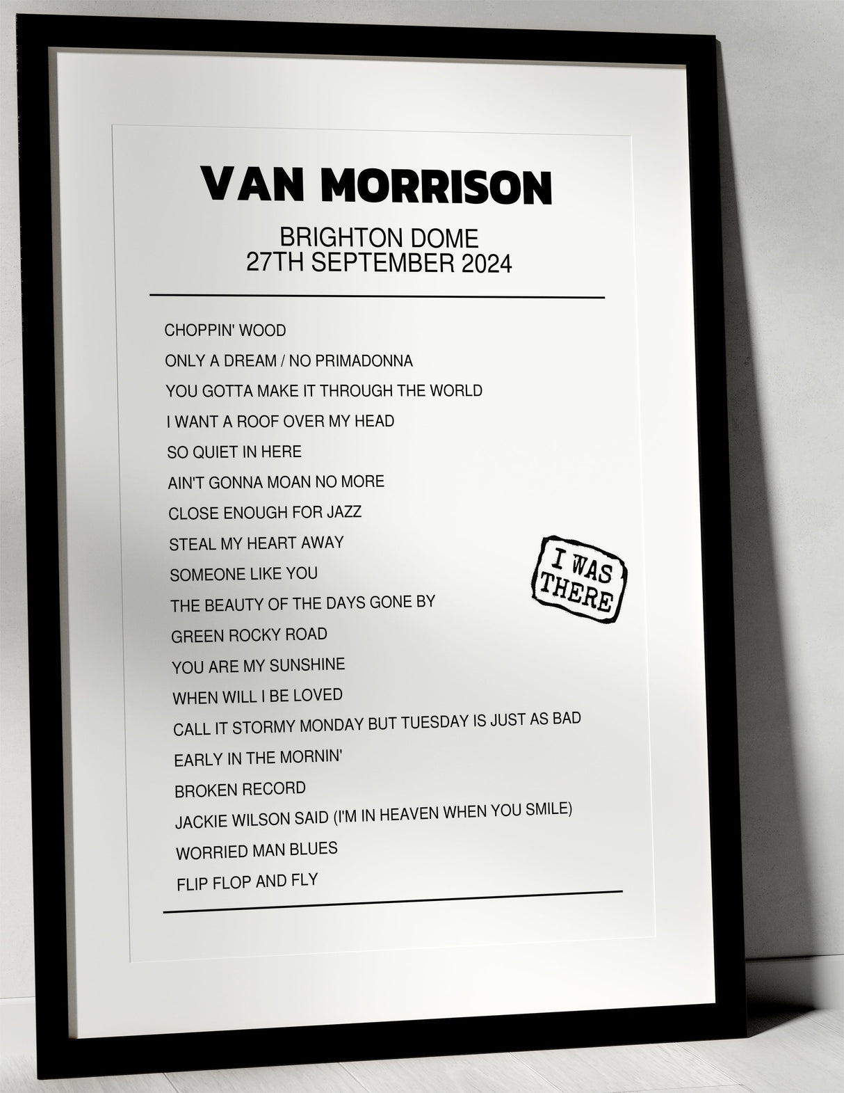 Van Morrison 27th September 2024 Brighton Dome Brighton I Was There - Setlist