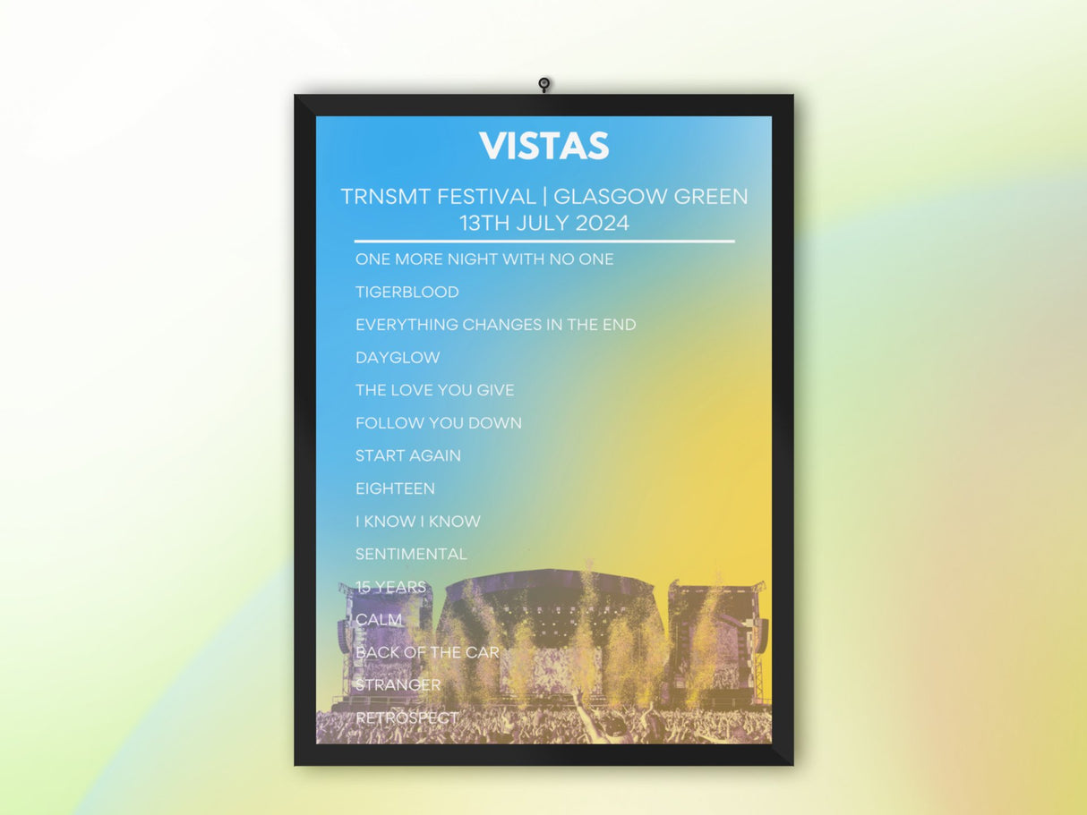 VISTAS TRNSMT Festival 2024 - Setlist Poster - Setlist