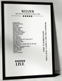 Weezer September 11, 2024 Madison Square Garden New York Setlist Poster - Setlist