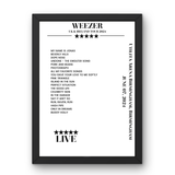 Weezer Utilita Arena Birmingham Birmingham 7 June 2024 Setlist Poster - Setlist