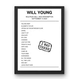 Will Young September 14, 2024 Wulfrun Hall Wolverhampton Setlist Poster - Setlist