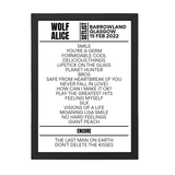 Wolf Alice - Glasgow - February 15th 2022 Replica Setlist - Setlist