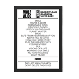 Wolf Alice - Glasgow - February 16th 2022 Replica Setlist - Setlist