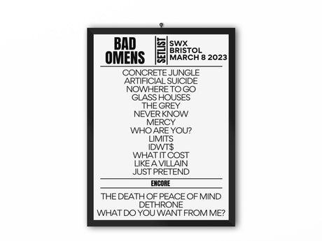 Bad Omens Setlist Bristol March 8 2023 - Setlist