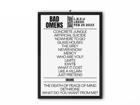 Bad Omens Setlist Leeds February 2023 - Setlist