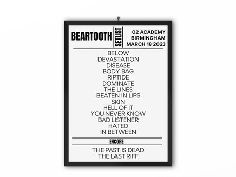 Beartooth Birmingham Setlist March 2023 - Setlist