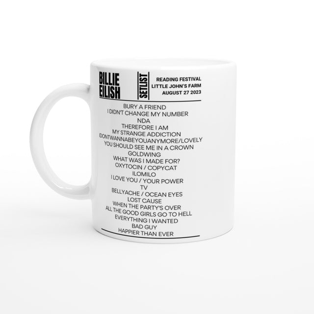 Billie Eilish Reading Festival 2023 Setlist Mug - Setlist