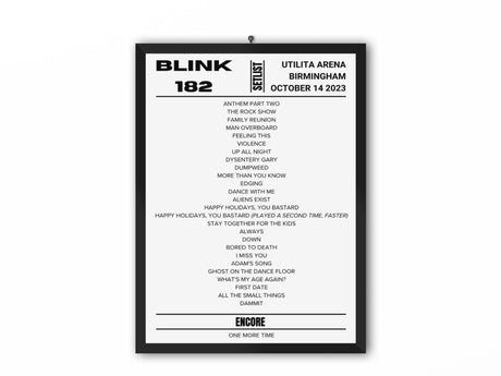 Blink 182 Birmingham October 2023 Setlist - Setlist