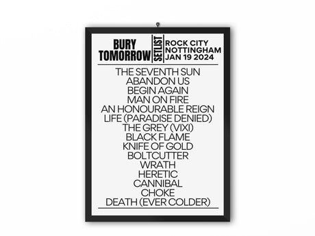 Bury Tomorrow Setlist Nottingham January 2024 - Setlist