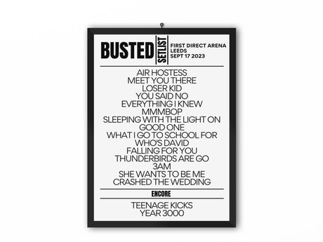 Busted Setlist Leeds September 17 2023 - Setlist