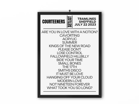 Courteeners Setlist Tramlines Festival July 2023 - Setlist