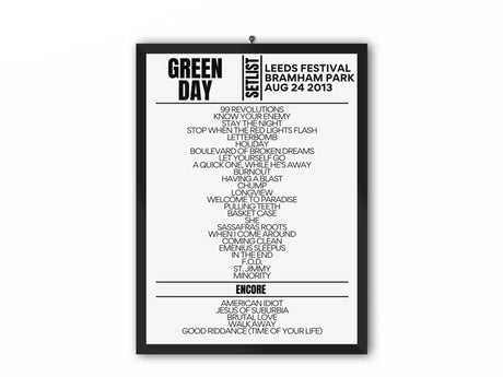 Green Day Setlist Leeds Festival 2013 - Setlist