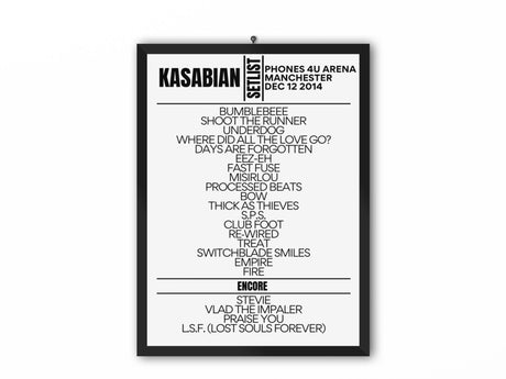 Kasabian Setlist Manchester December 12 2014 - Setlist