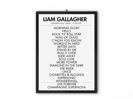 Liam Gallagher Setlist Alexandra Head Cardiff September 2022 - Setlist