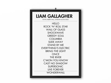 Liam Gallagher Setlist Royal Albert Hall March 2022 - Setlist