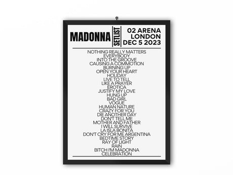 Madonna Setlist London December 5 2023 - Setlist