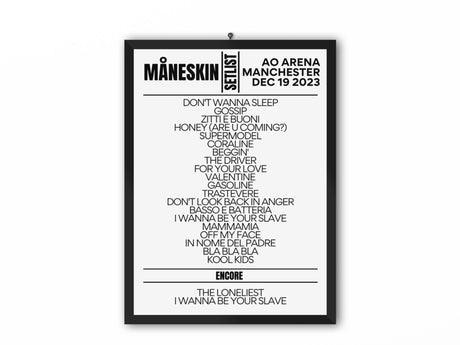 Maneskin Setlist Manchester December 19 2023 - Setlist