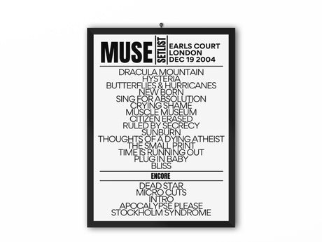 Muse Setlist London December 19 2004 - Setlist