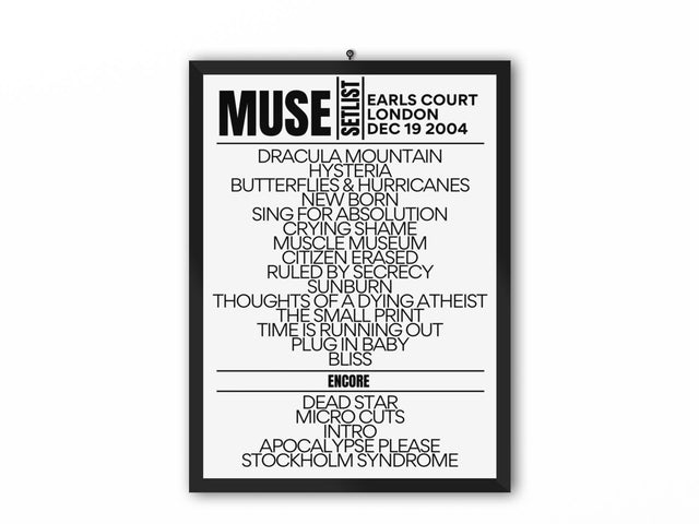 Muse Setlist London December 19 2004 - Setlist