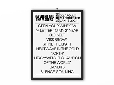 Reverend And The Makers Setlist Manchester January 2024 - Setlist