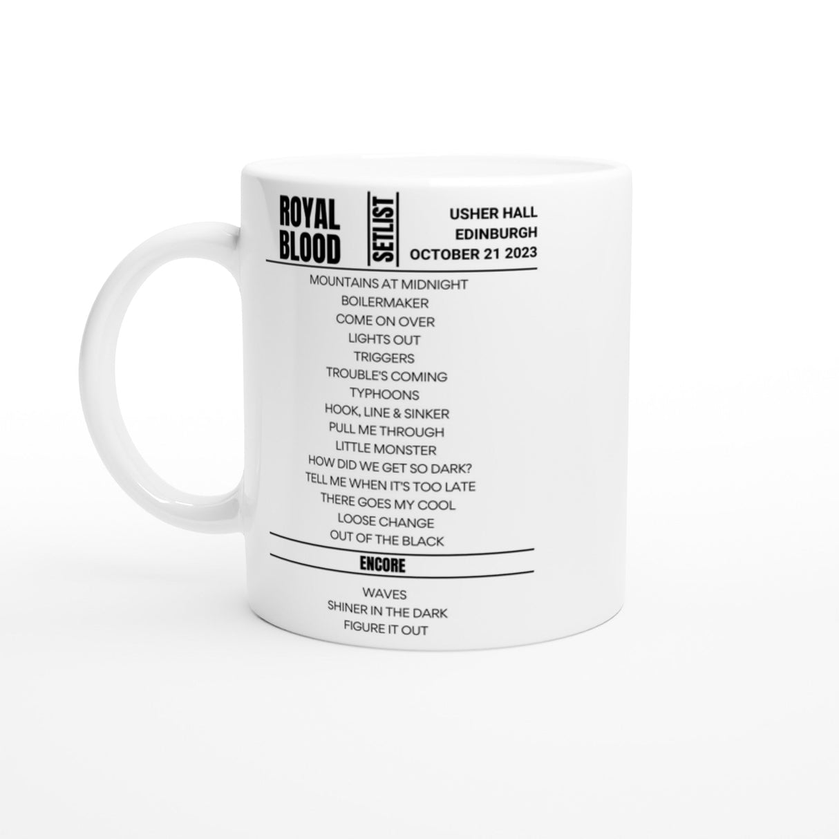 Royal Blood Edinburgh October 2023 Setlist Mug - Setlist