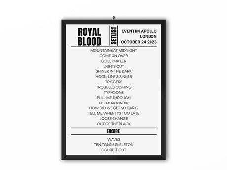 Royal Blood London October 2023 Replica Setlist - Setlist