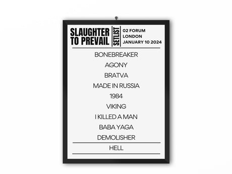 Slaughter to Prevail Setlist London January 10 2024 - Setlist