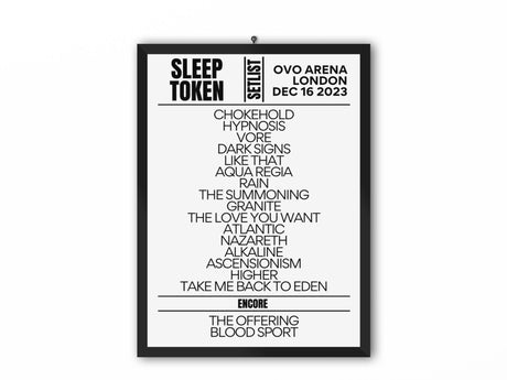Sleep Token December 2023 Replica Setlist - Setlist