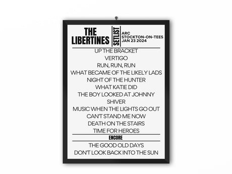 The Libertines Setlist Stockton-On-Tees January 2024 - Setlist