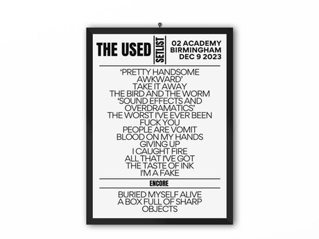 The Used Setlist Birmingham December 2023 - Setlist