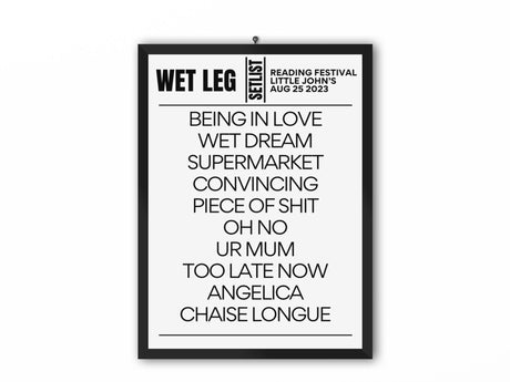 Wet Leg Setlist Reading Festival August 2023 - Setlist