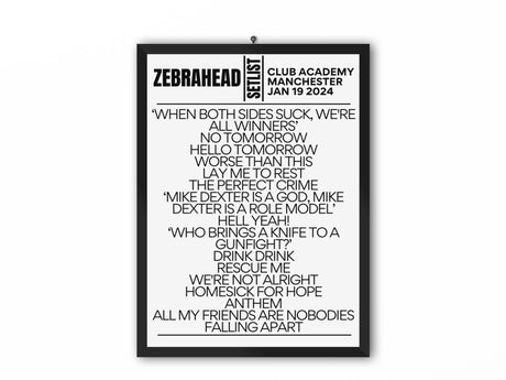 Zebrahead Setlist Manchester January 2024 - Setlist